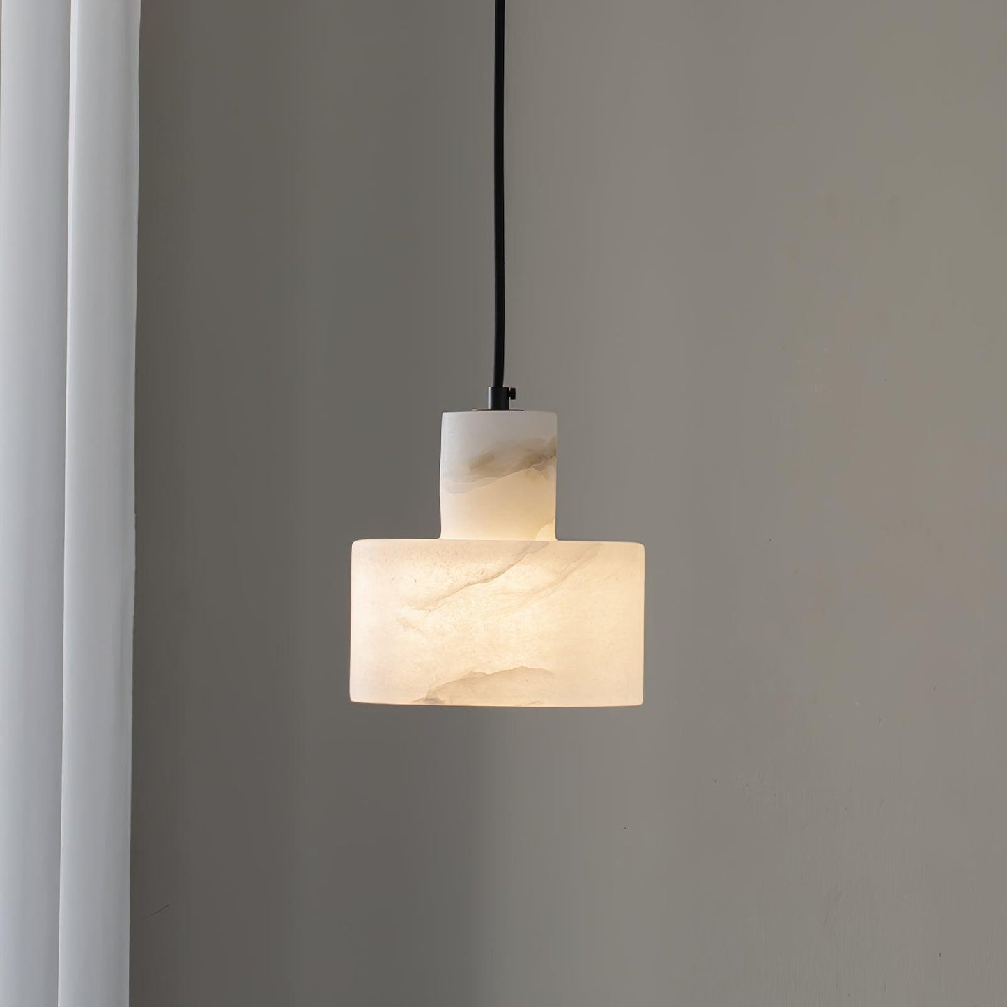 Alabaster Pendant Lgiht Dual Cylindrical