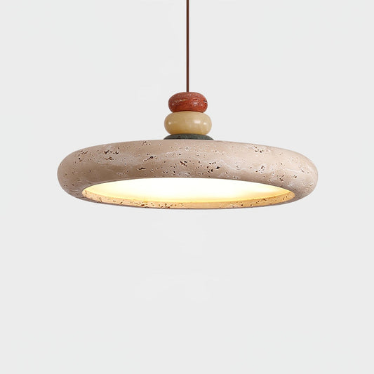 Cuvarora Disc Travertine Pendant Light