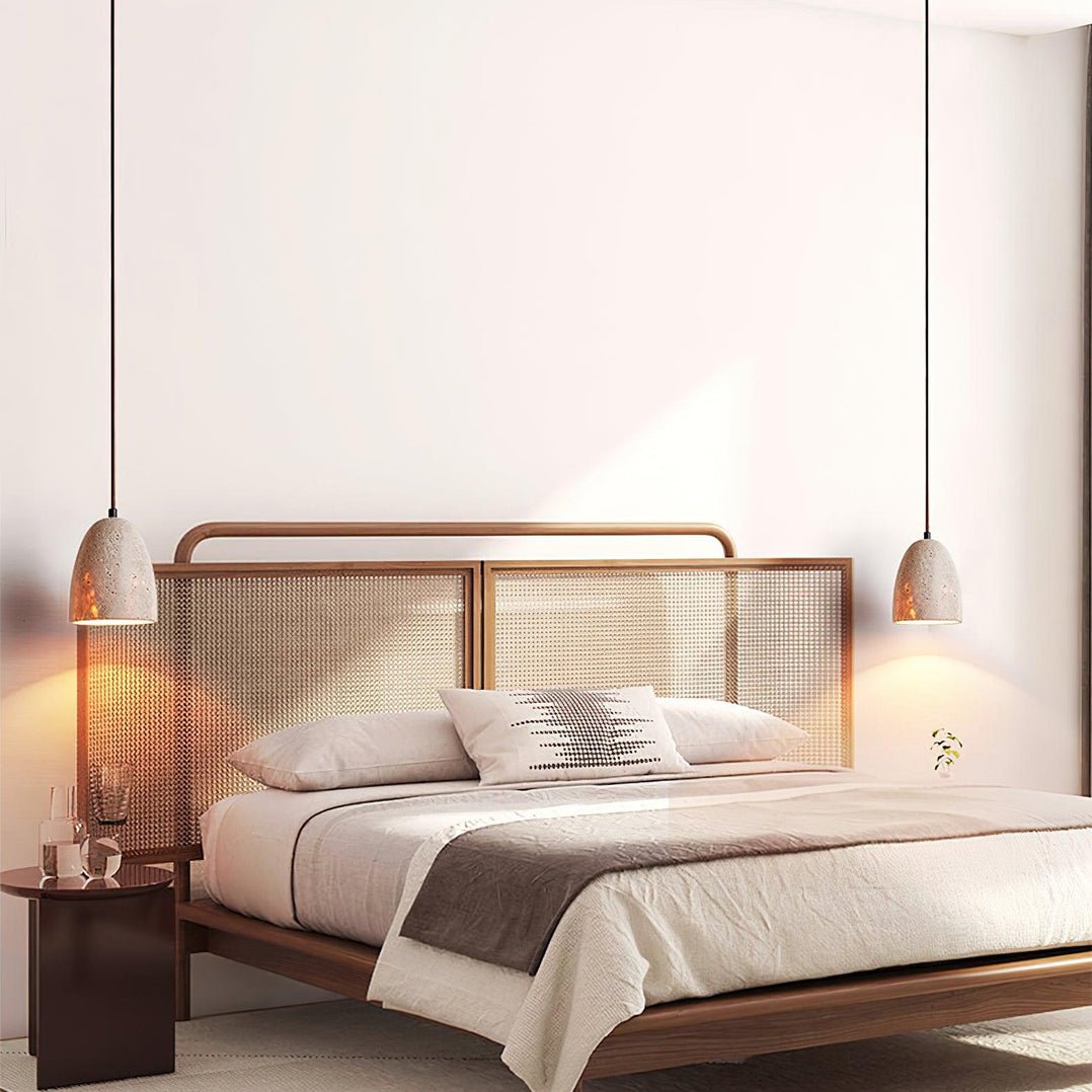 Evtheira Conical Travertine Pendant Light