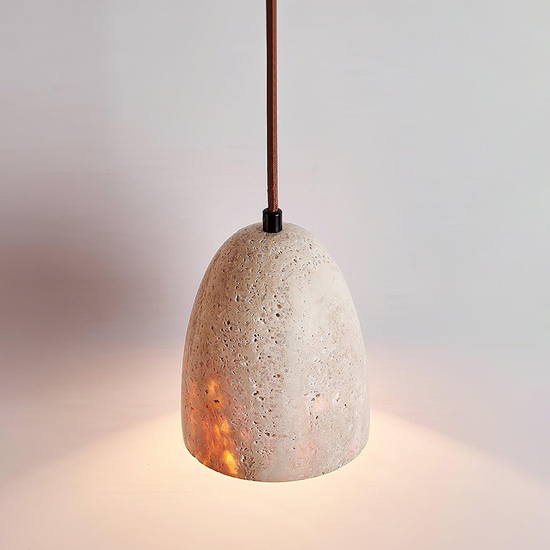 Evtheira Conical Travertine Pendant Light