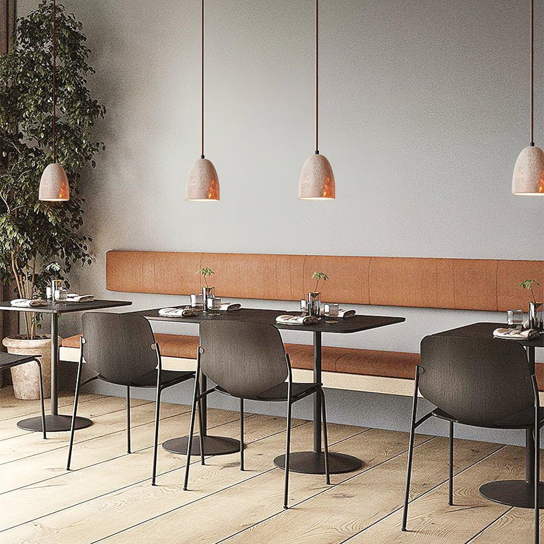 Evtheira Conical Travertine Pendant Light