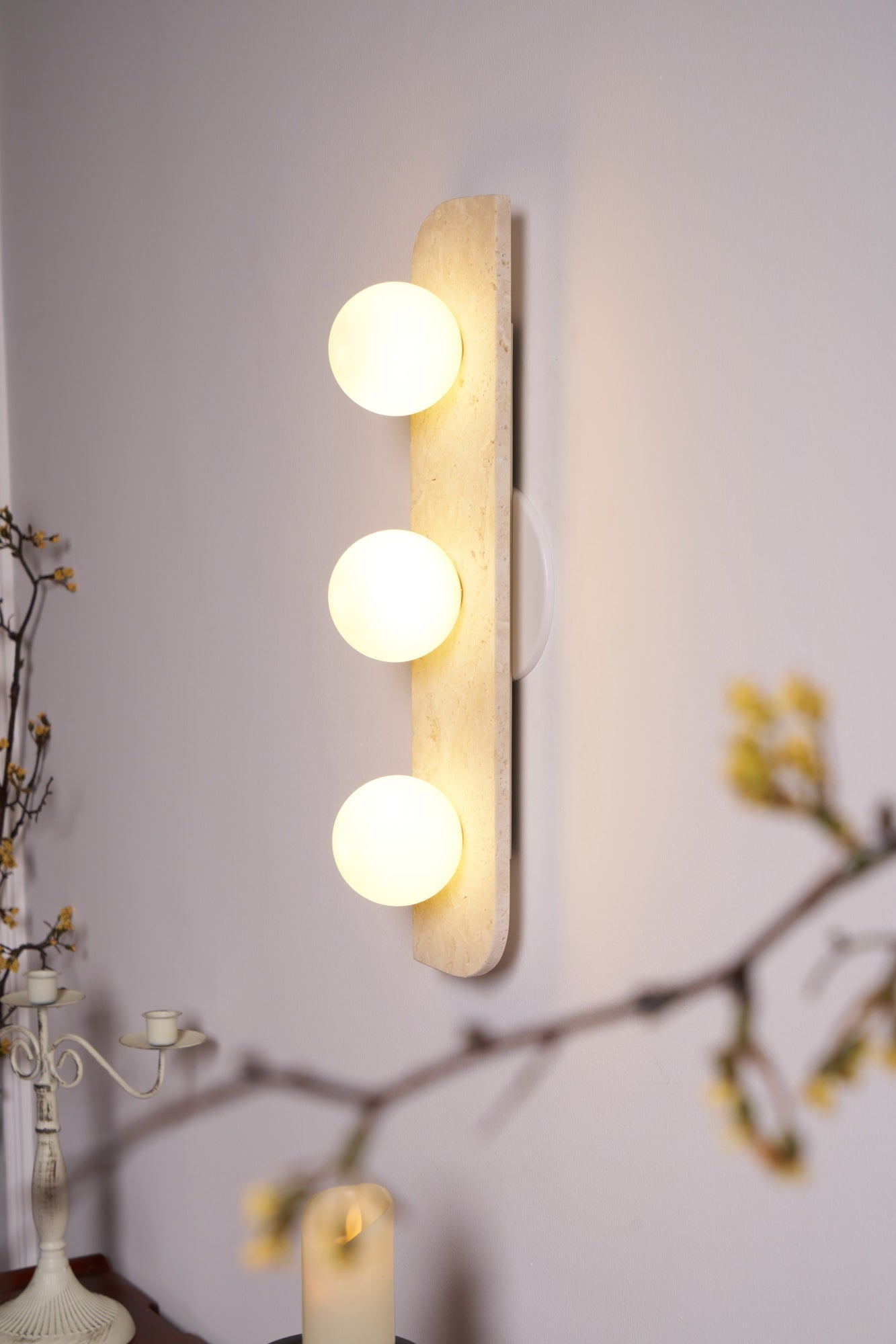 Alsilis Minimalist Travertine Wall Light