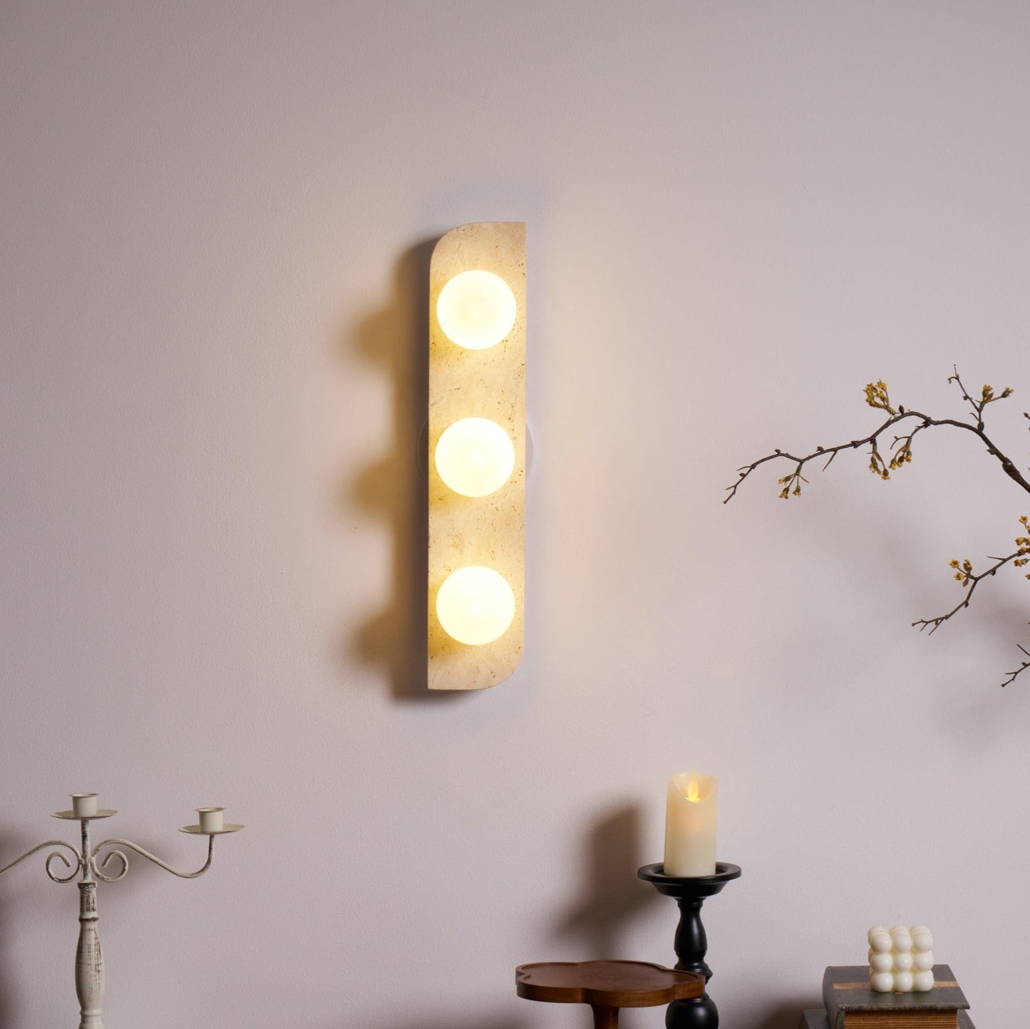 Alsilis Minimalist Travertine Wall Light