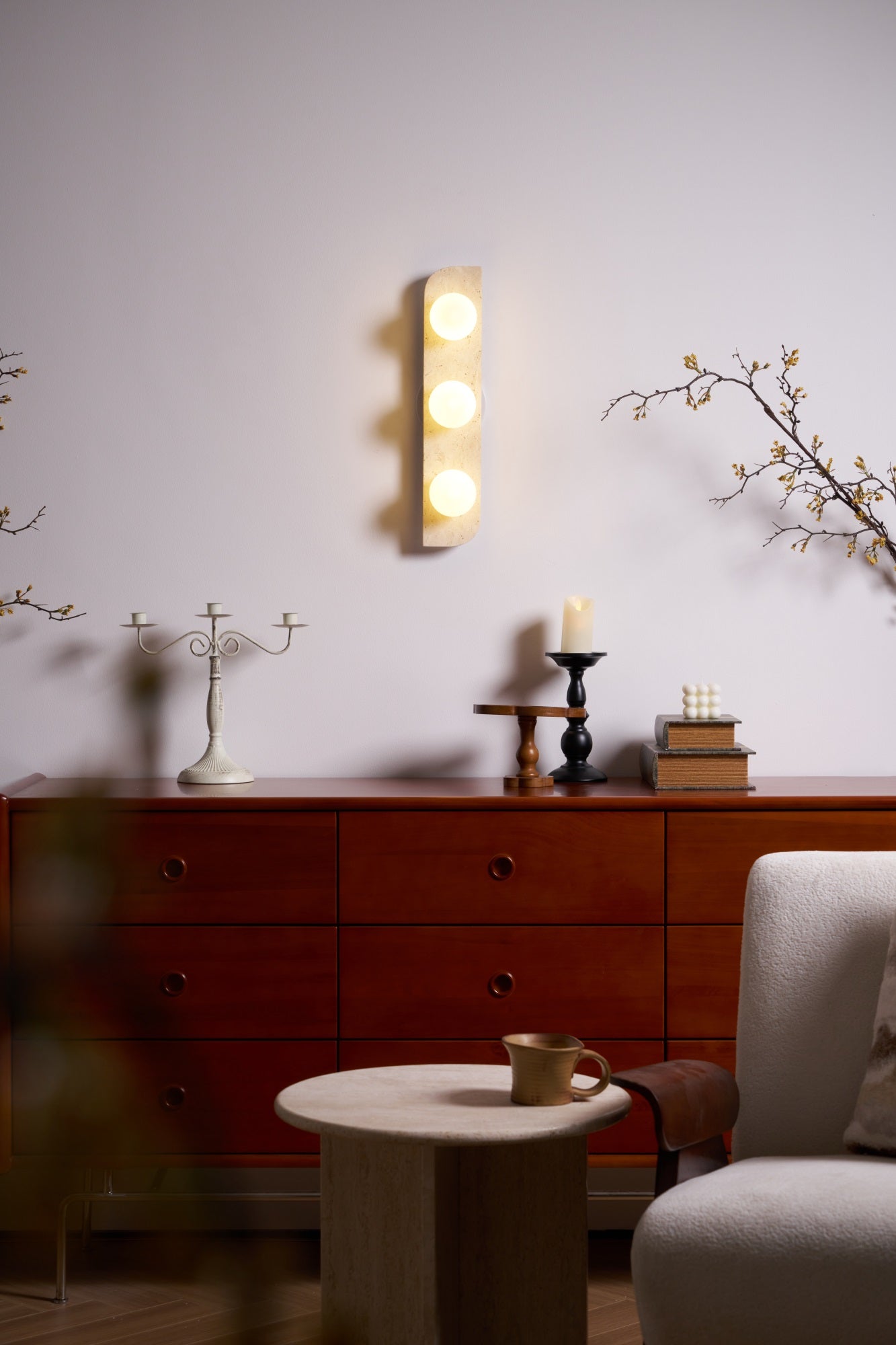 Alsilis Minimalist Travertine Wall Light