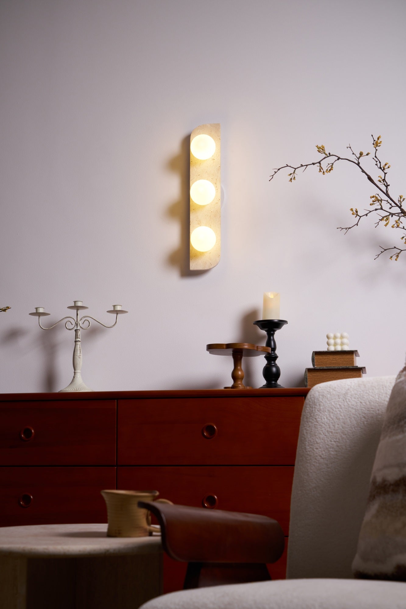 Alsilis Minimalist Travertine Wall Light