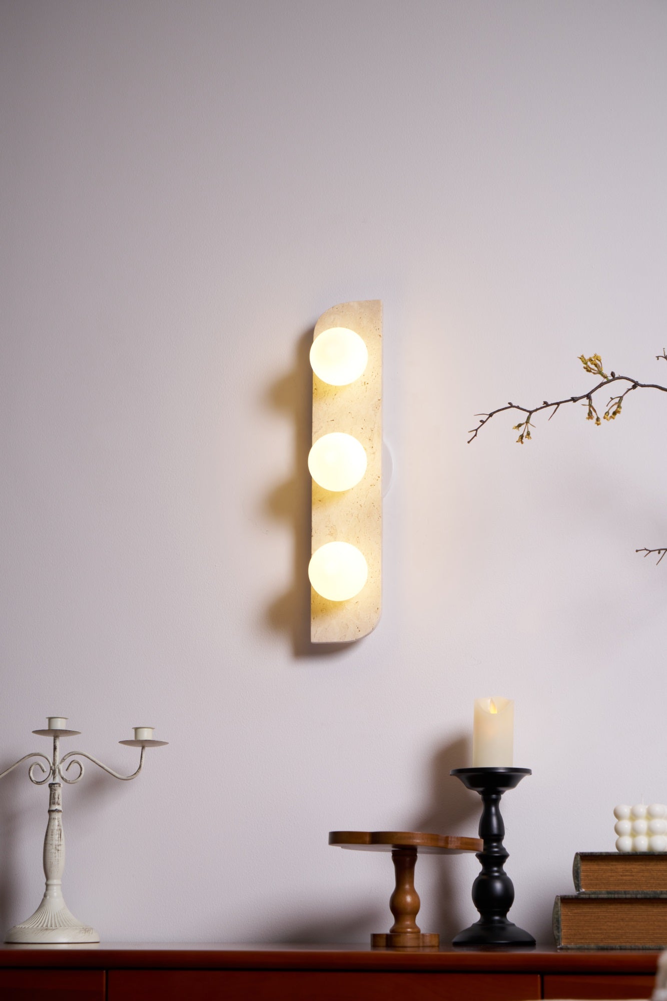 Alsilis Minimalist Travertine Wall Light