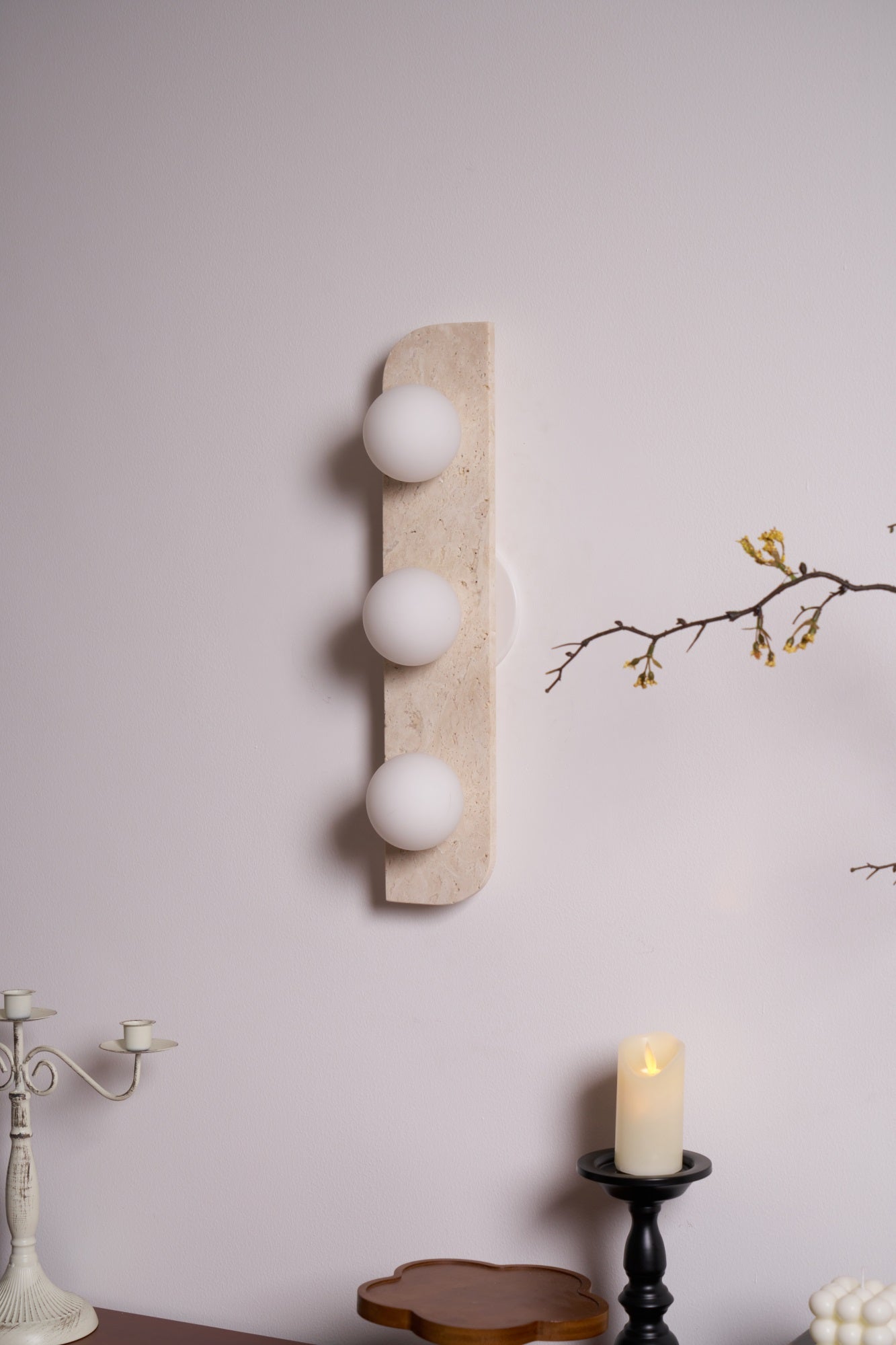 Alsilis Minimalist Travertine Wall Light