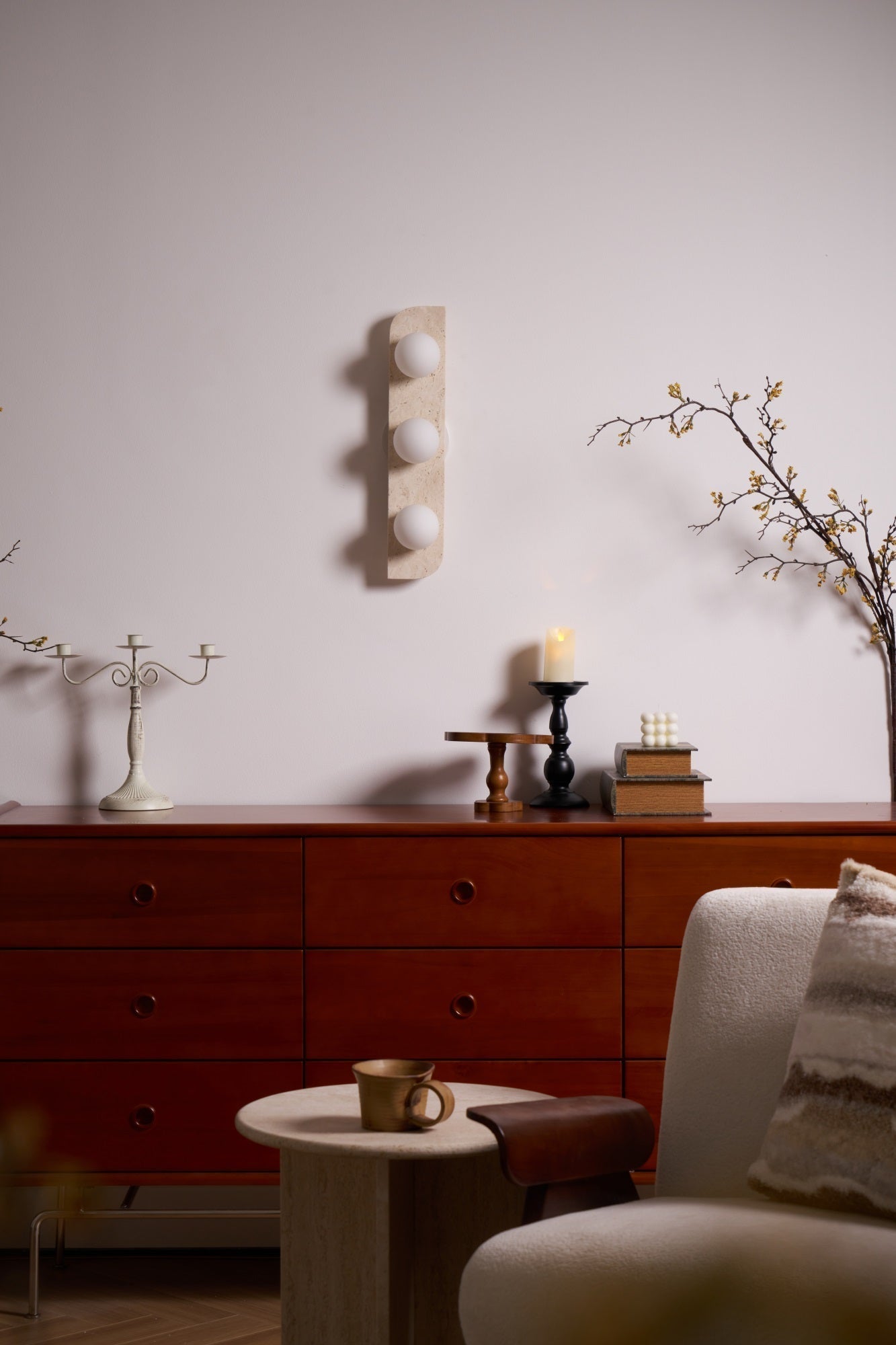 Alsilis Minimalist Travertine Wall Light
