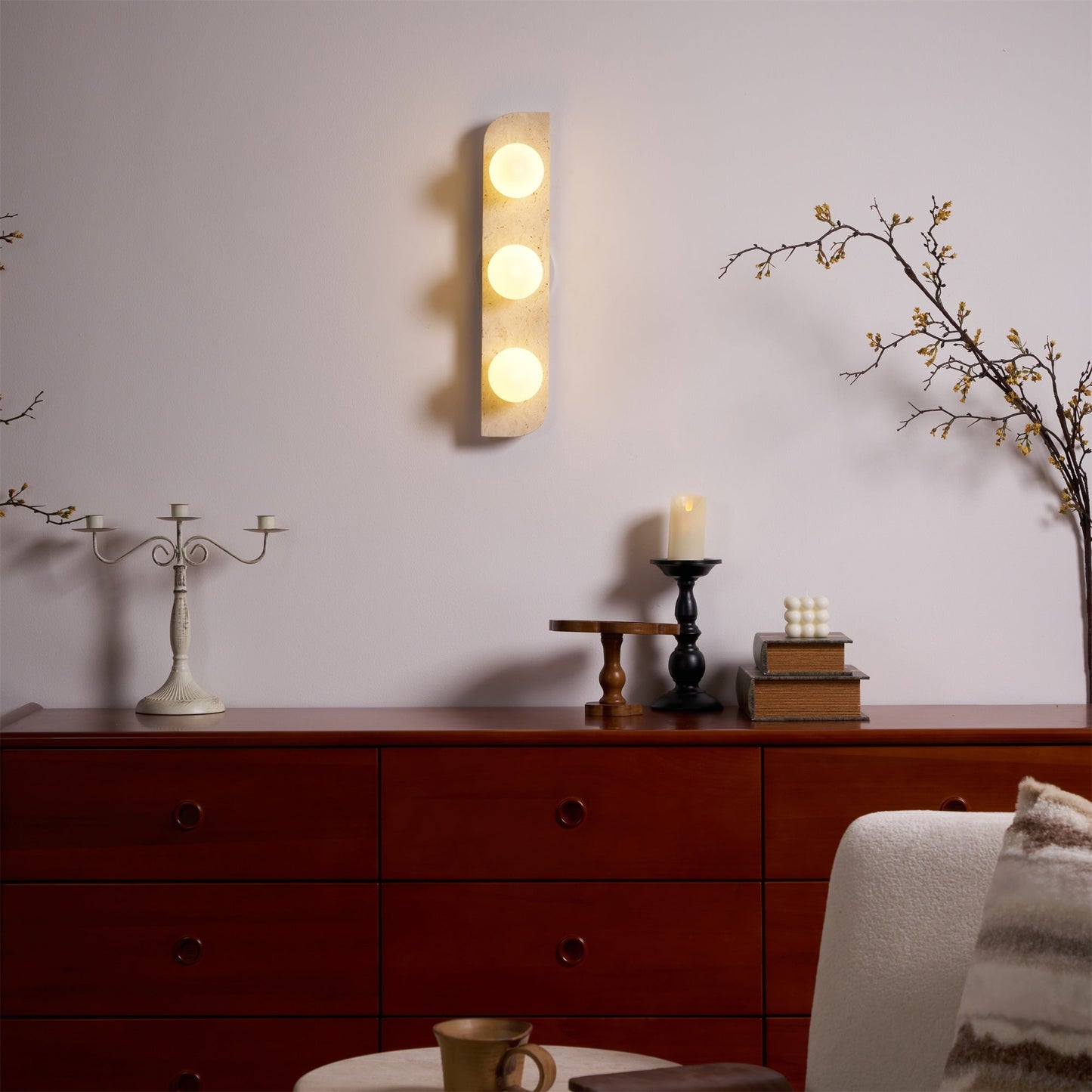 Alsilis Minimalist Travertine Wall Light