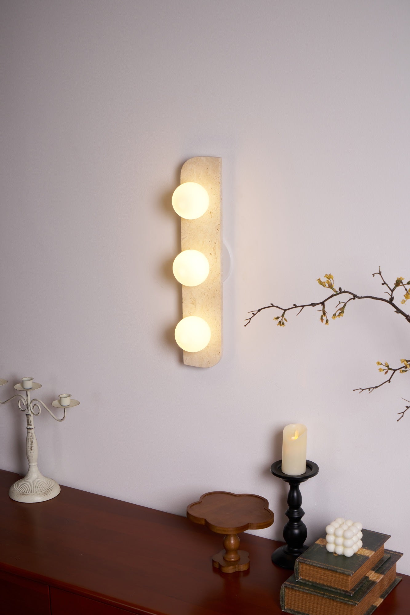Alsilis Minimalist Travertine Wall Light