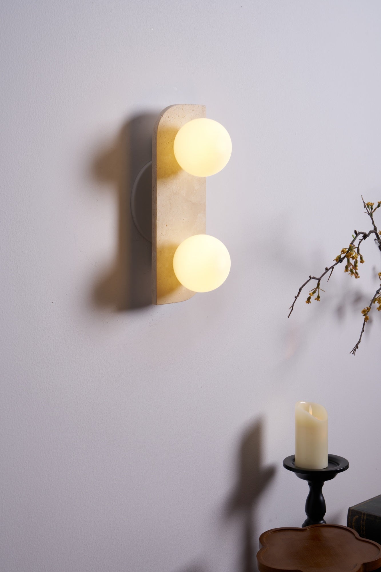 Alsilis Minimalist Travertine Wall Light