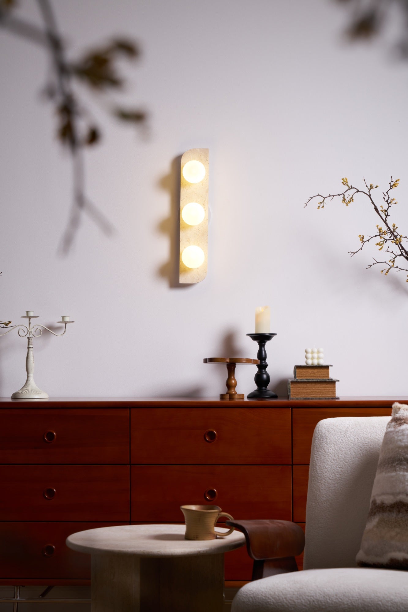 Alsilis Minimalist Travertine Wall Light