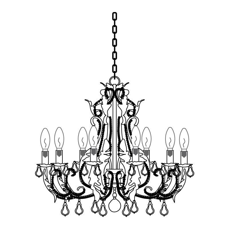 Lustra Pendant Lamp Candle Holder Crystal Beads