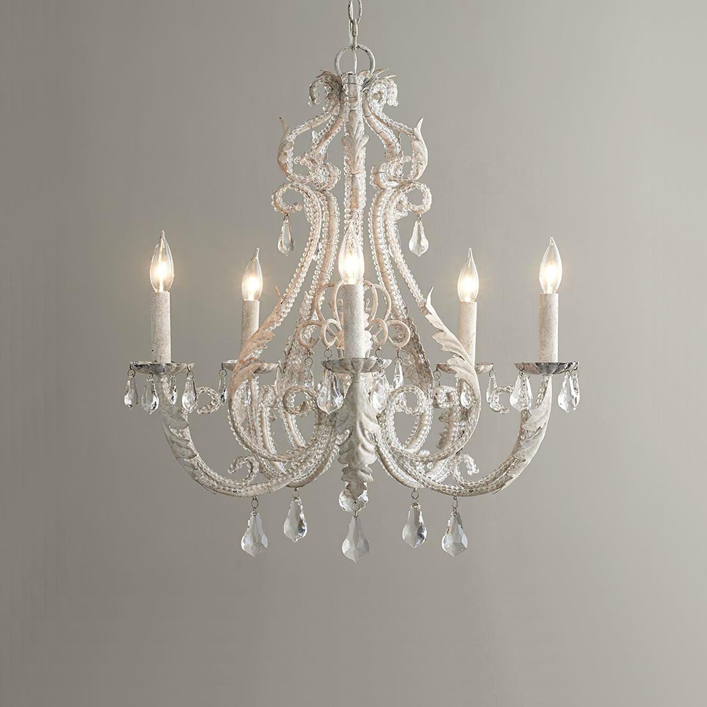 Lustra Pendant Lamp Candle Holder Crystal Beads