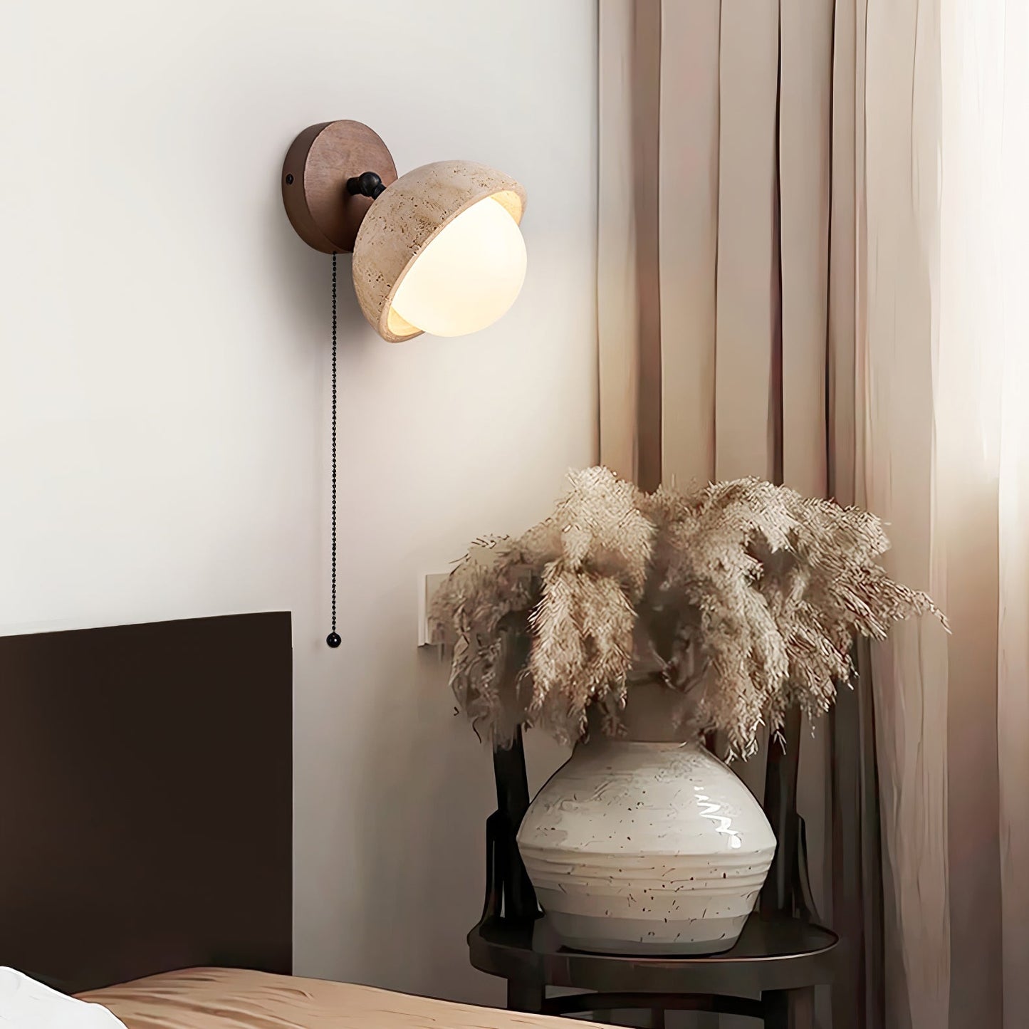 Avtale Arc-shaped Travertine Wall Light