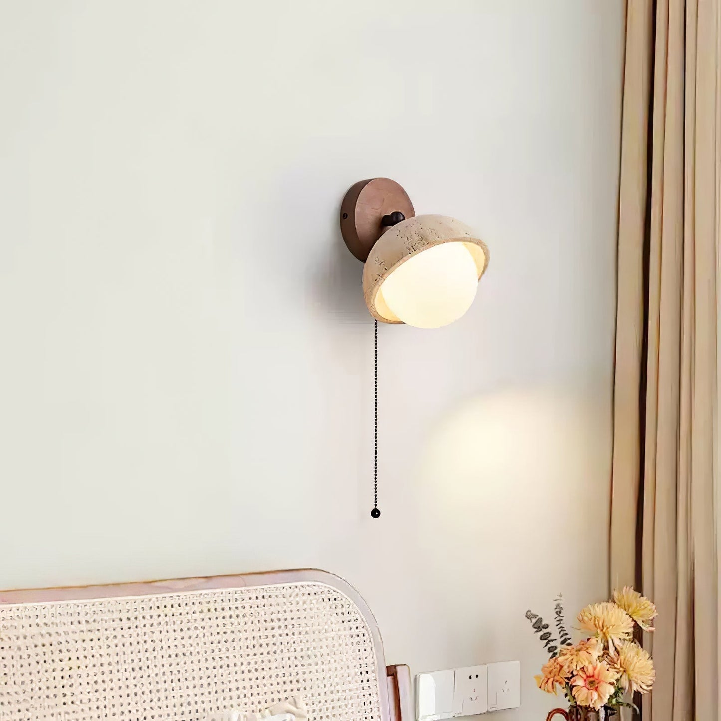 Avtale Arc-shaped Travertine Wall Light