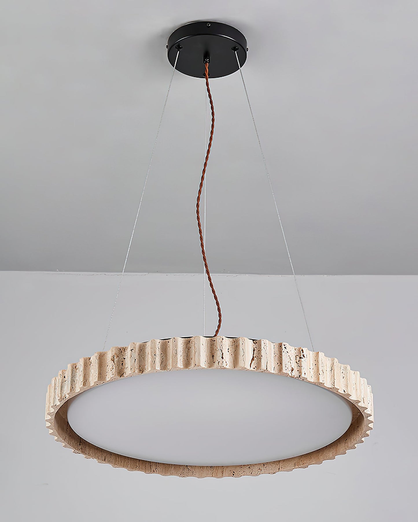 Elvenis Circular Travertine Pendant Light