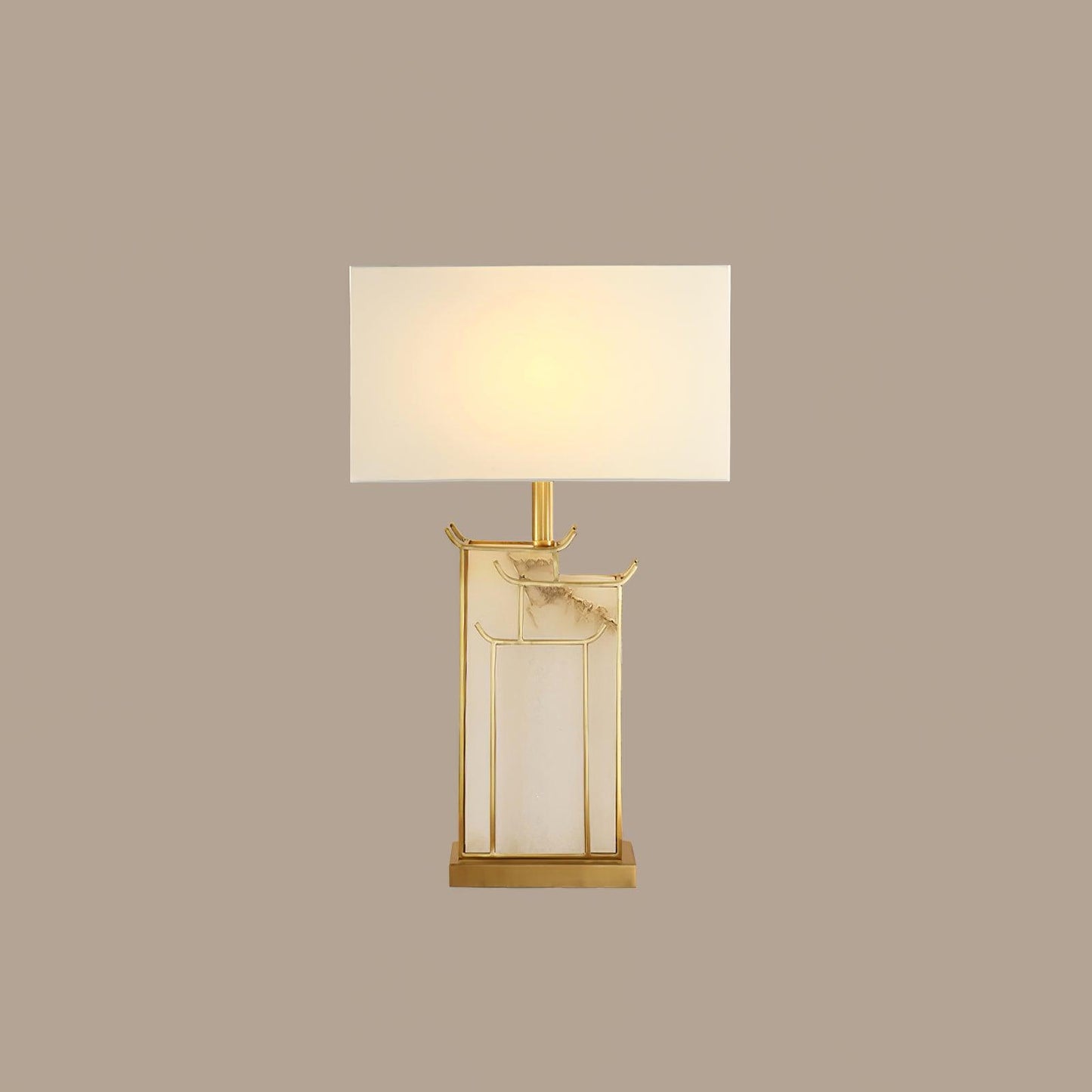 Nysilor Rectangular Glass Table Lamp