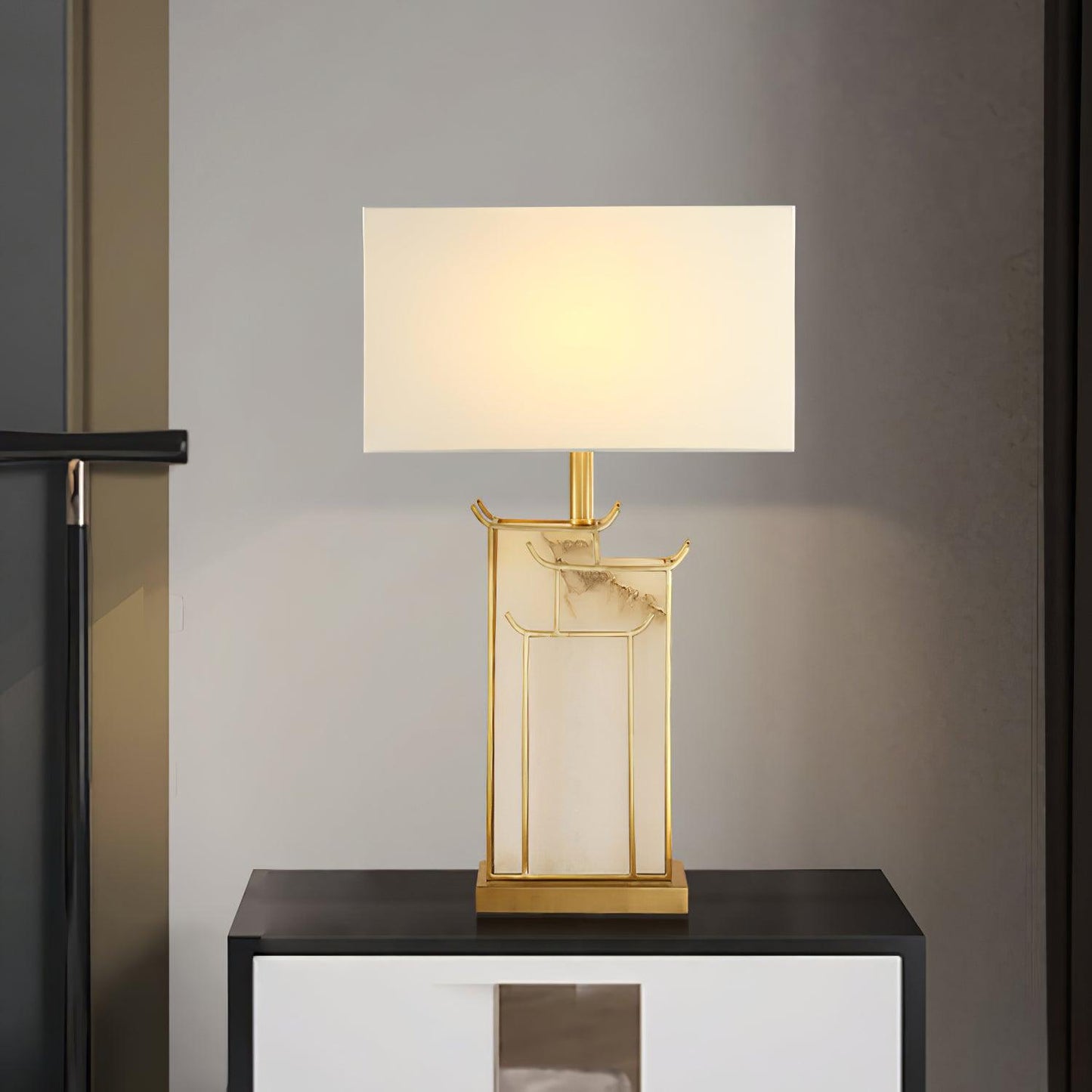 Nysilor Rectangular Glass Table Lamp
