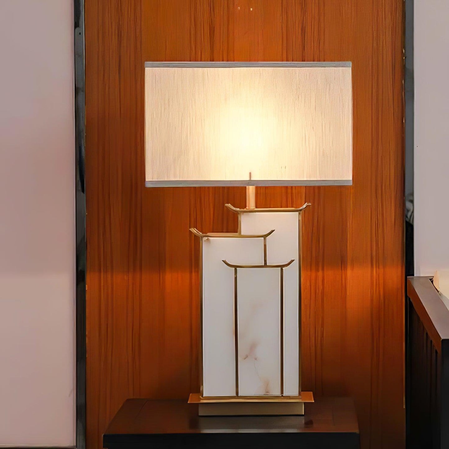 Nysilor Rectangular Glass Table Lamp