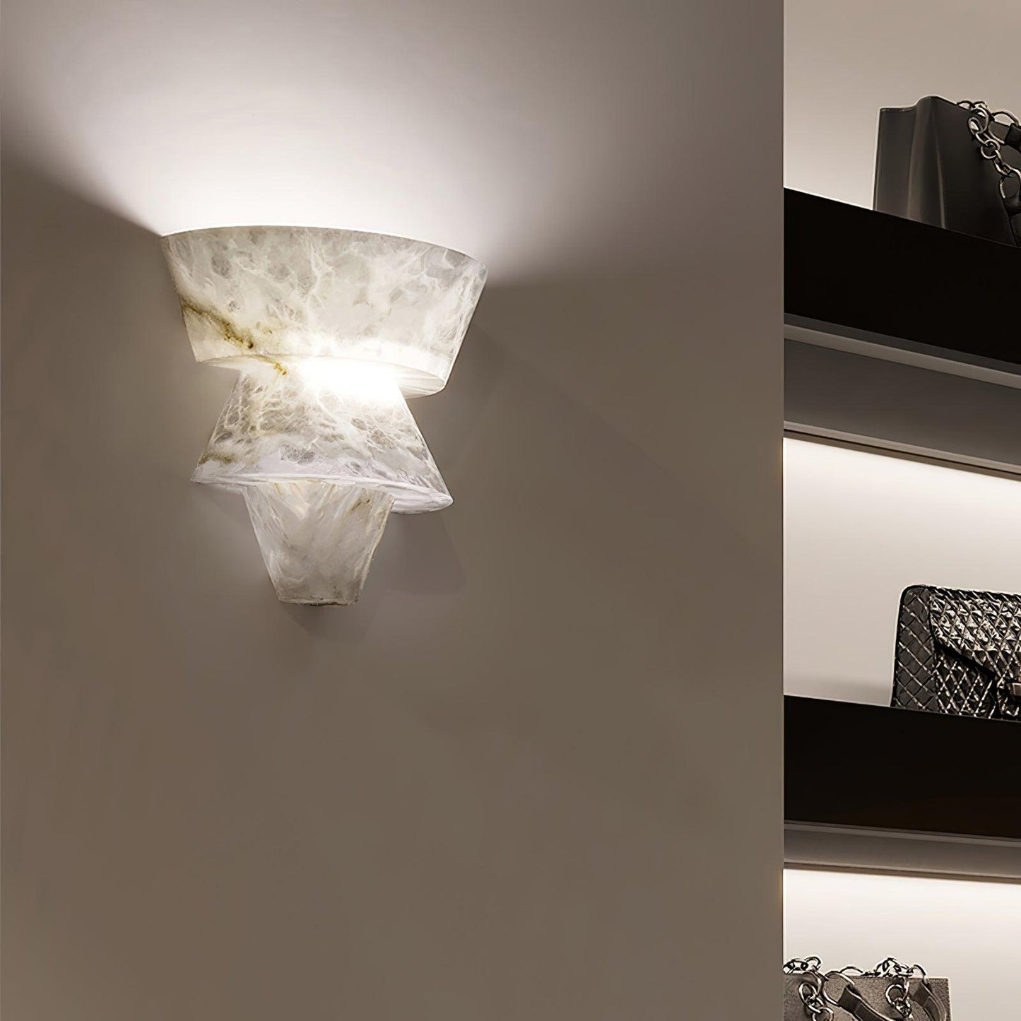 Vyloren Tiered Alabaster Wall Light