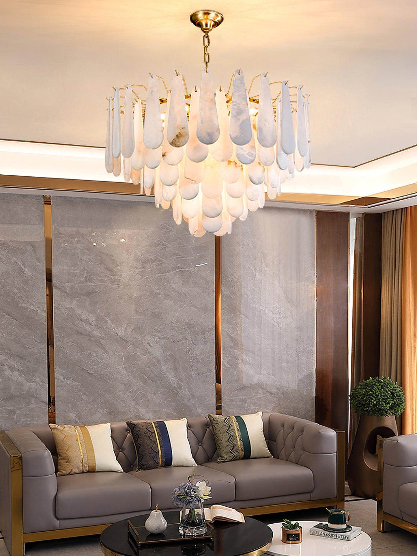 Ucararae Teardrop Alabaster Chandelier