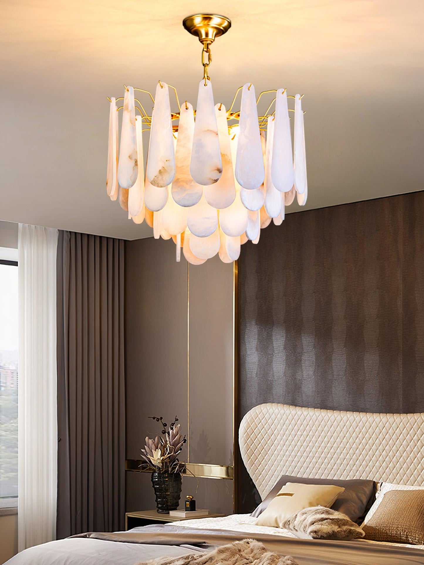 Ucararae Teardrop Alabaster Chandelier