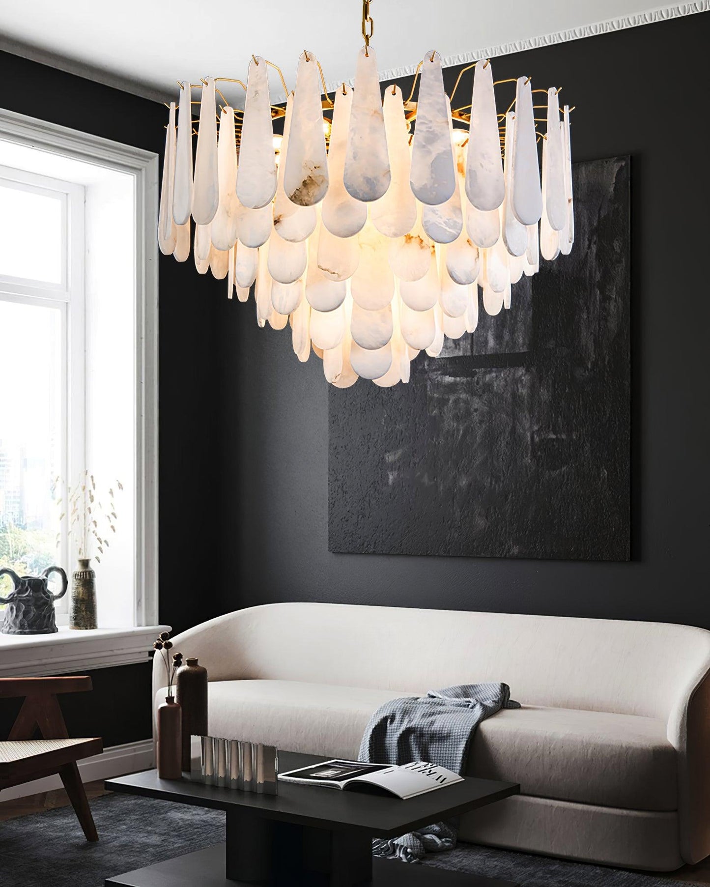 Ucararae Teardrop Alabaster Chandelier