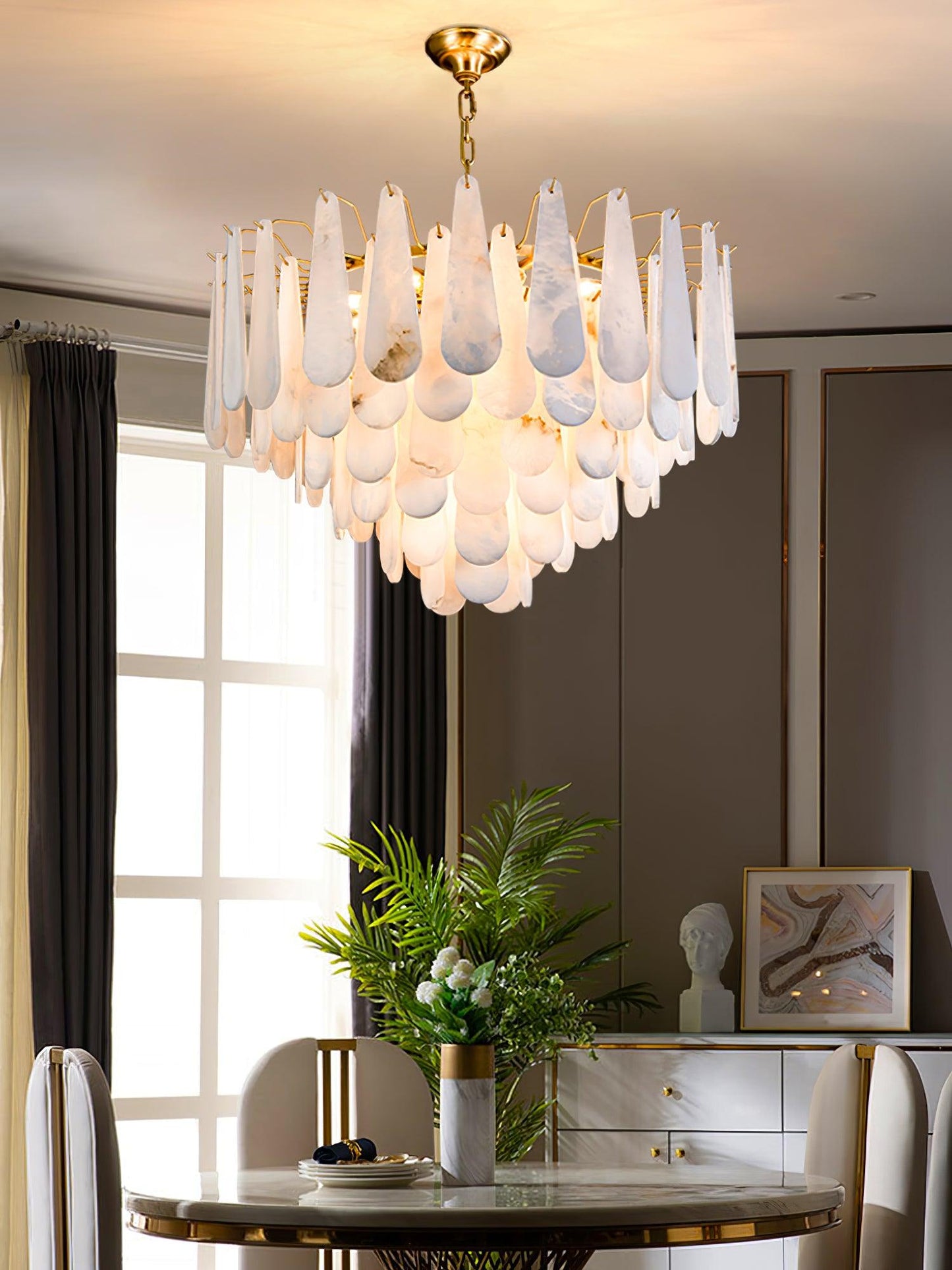 Ucararae Teardrop Alabaster Chandelier