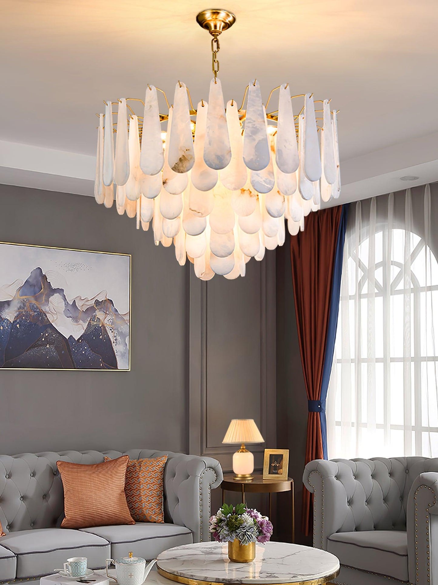 Ucararae Teardrop Alabaster Chandelier
