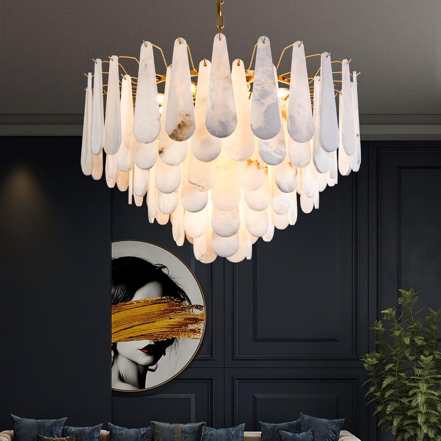 Ucararae Teardrop Alabaster Chandelier