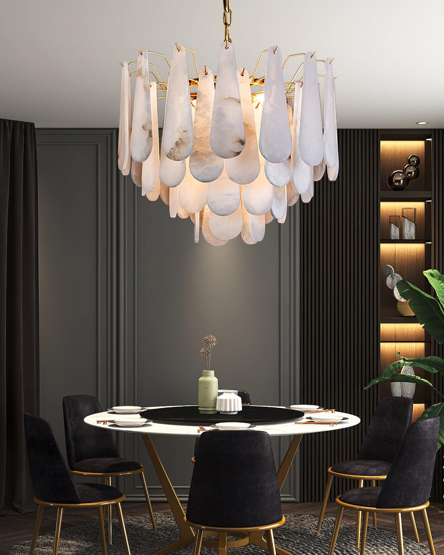 Ucararae Teardrop Alabaster Chandelier
