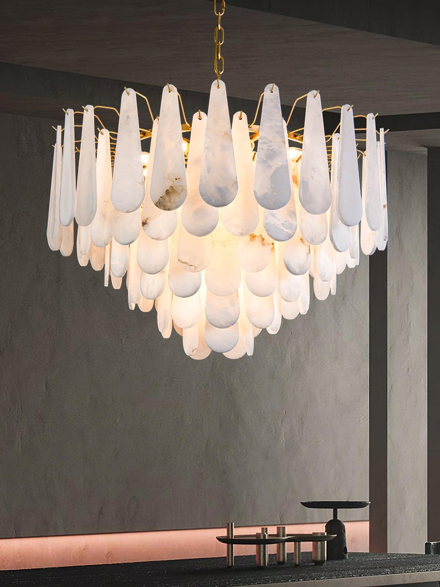 Ucararae Teardrop Alabaster Chandelier