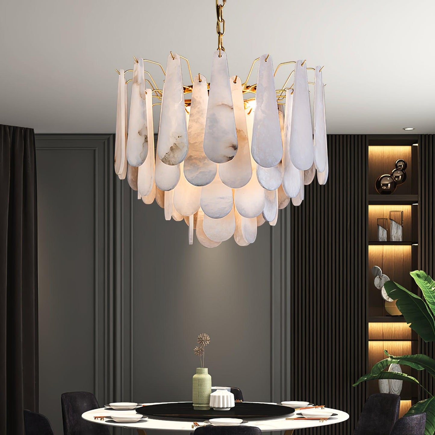 Ucararae Teardrop Alabaster Chandelier
