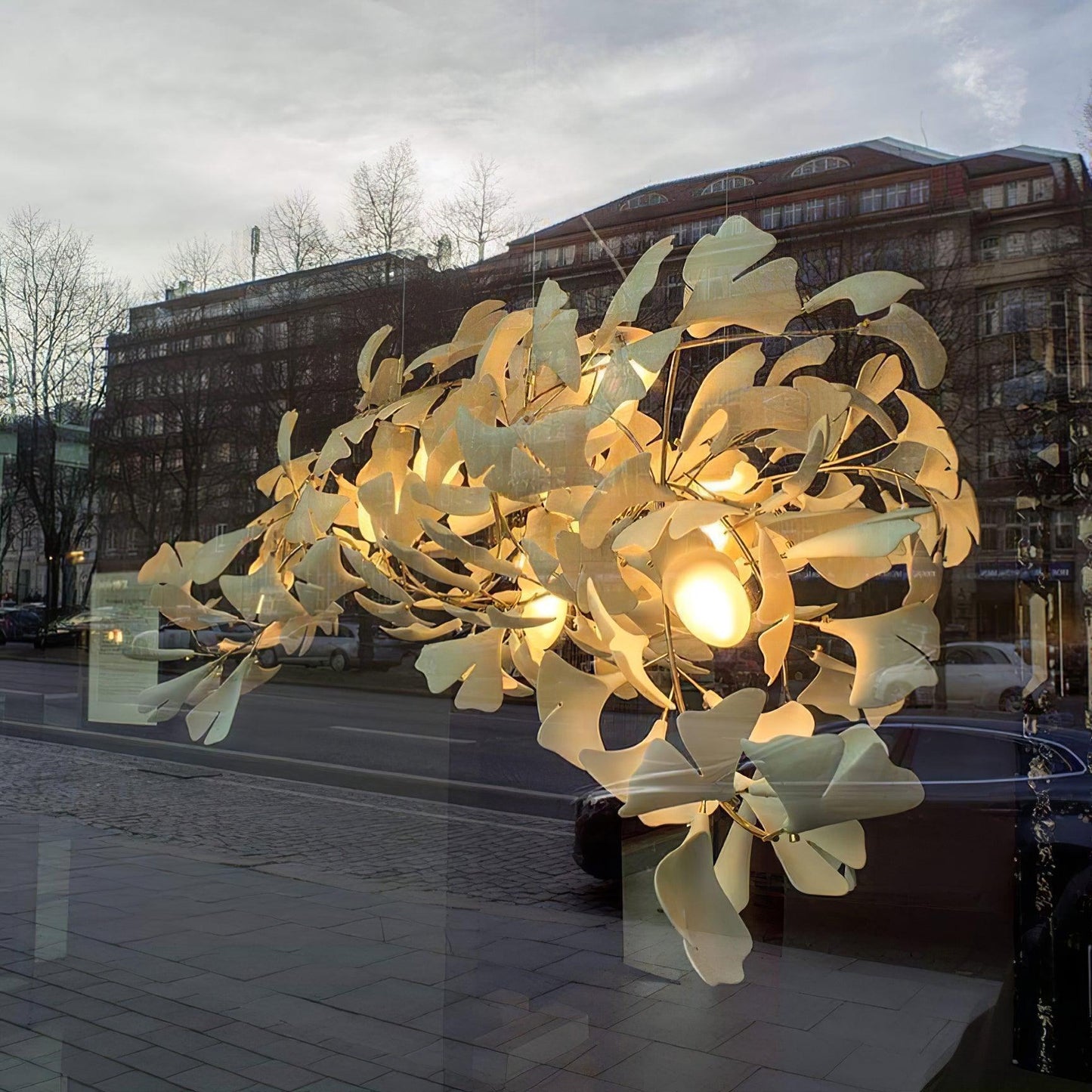 Olivia Ceramic Gingko Leaf Chandelier Organic Curves