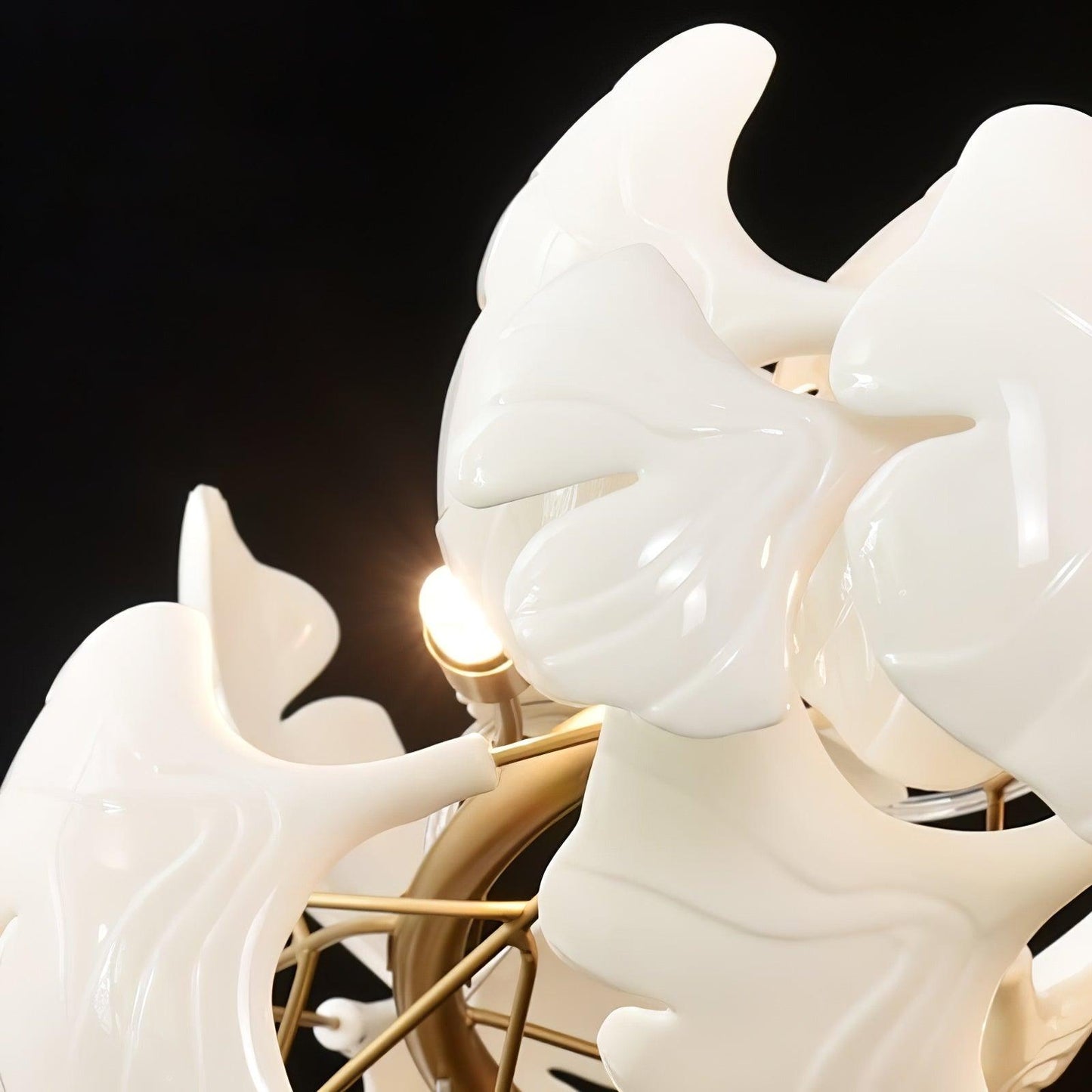 Olivia Ceramic Gingko Leaf Chandelier Organic Curves