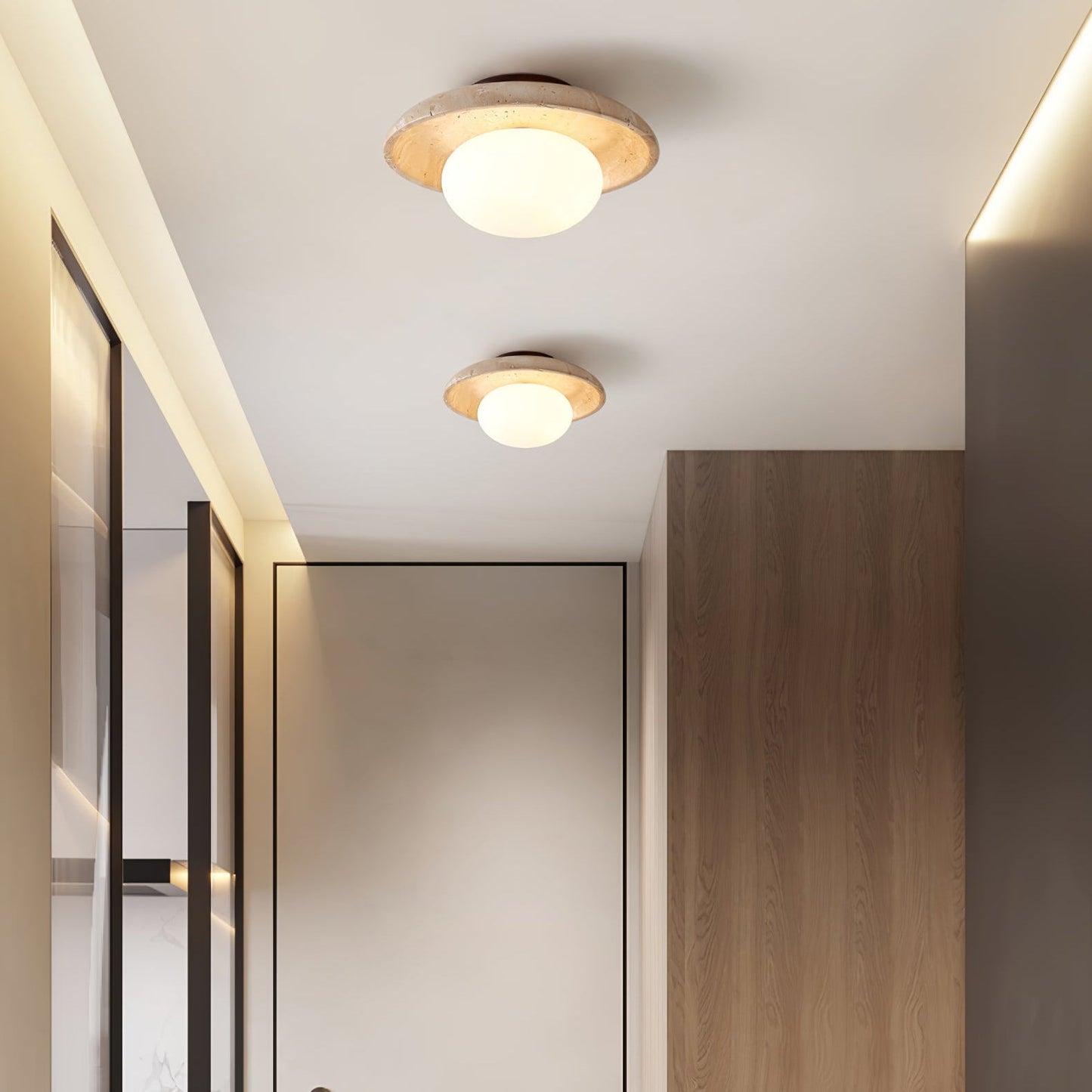 Cataliel Minimalist Travertine Ceiling Light
