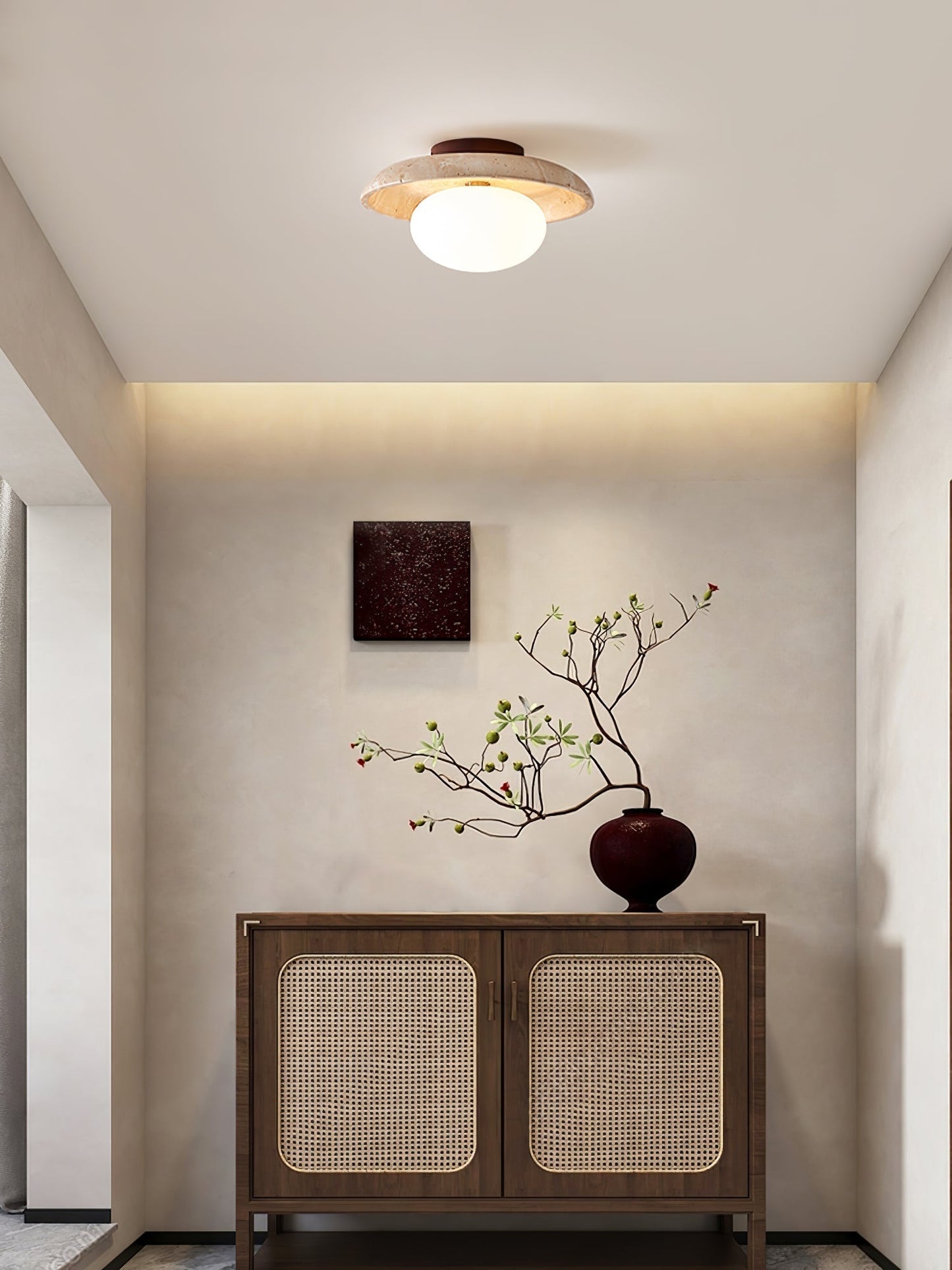 Cataliel Minimalist Travertine Ceiling Light