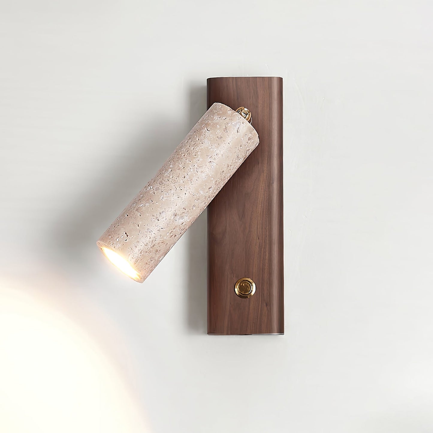 Ornoria Cylindrical Travertine Wall Light Spotlight