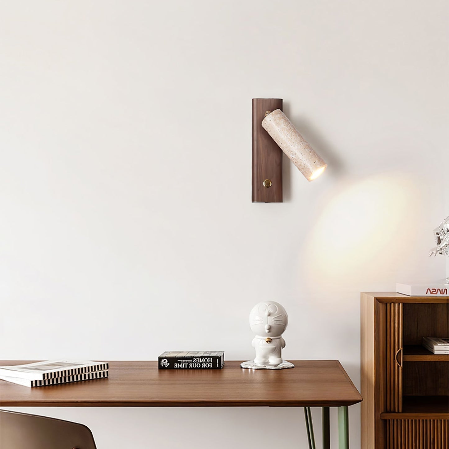 Ornoria Cylindrical Travertine Wall Light Spotlight