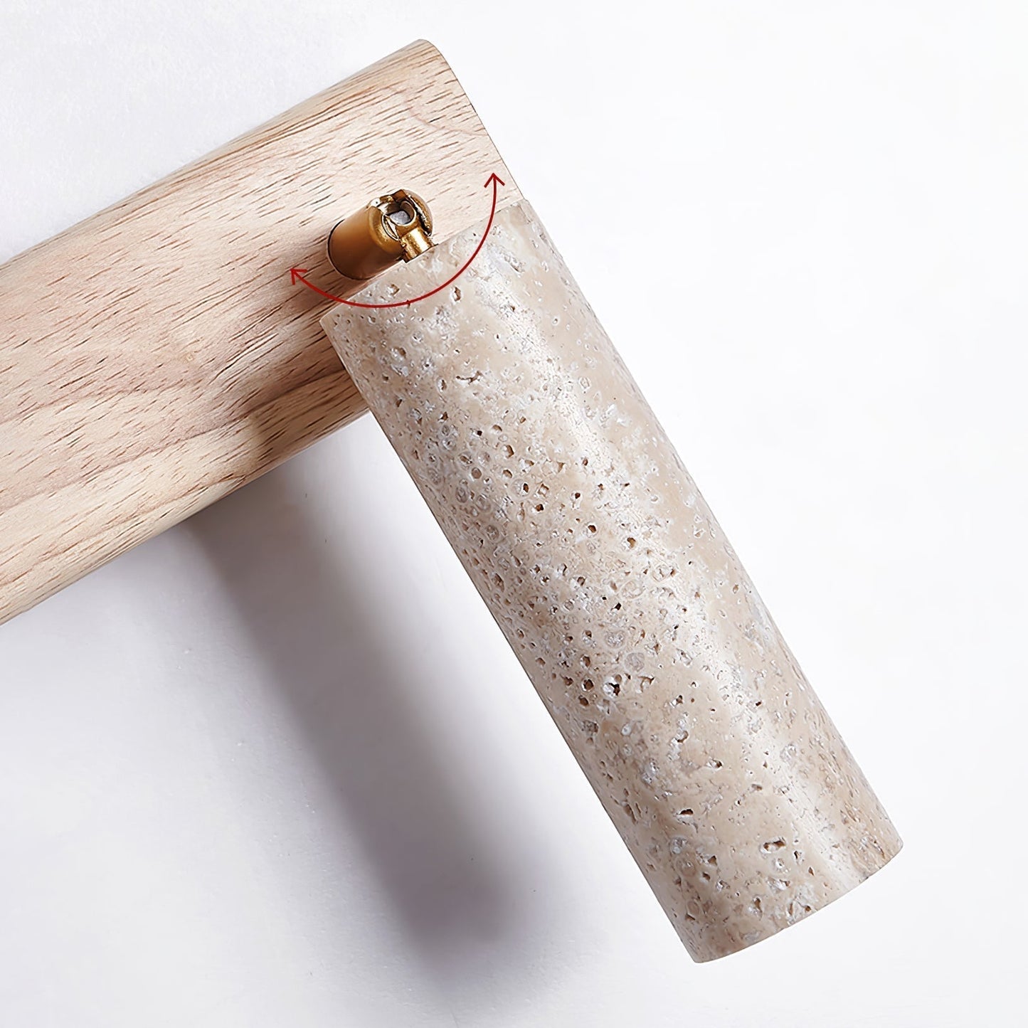 Ornoria Cylindrical Travertine Wall Light Spotlight