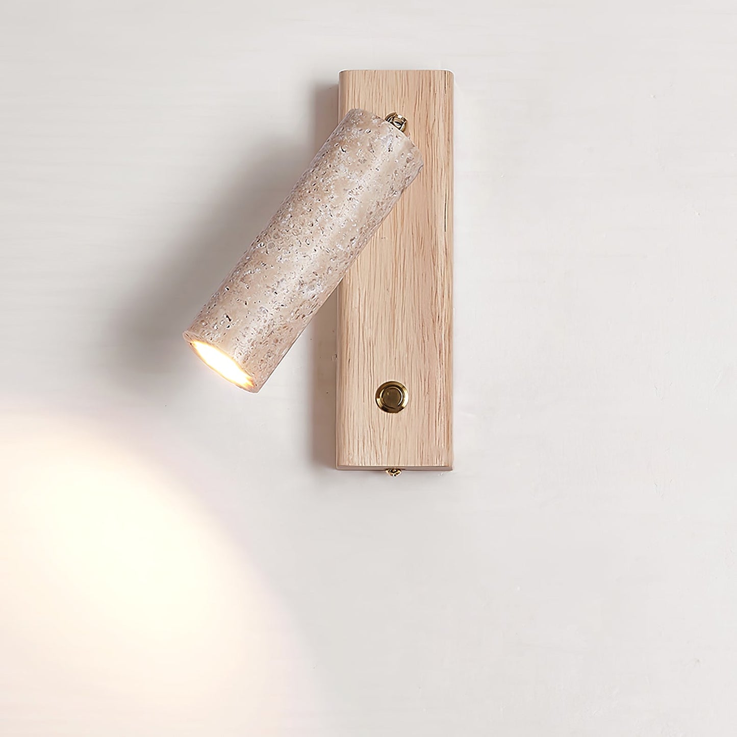Ornoria Cylindrical Travertine Wall Light Spotlight