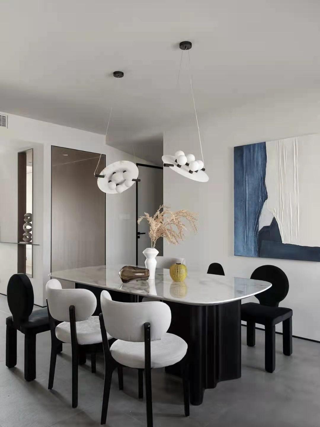Imirila Disc Shaped Glass Alabaster Pendant Light