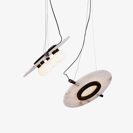 Imirila Disc Shaped Glass Alabaster Pendant Light