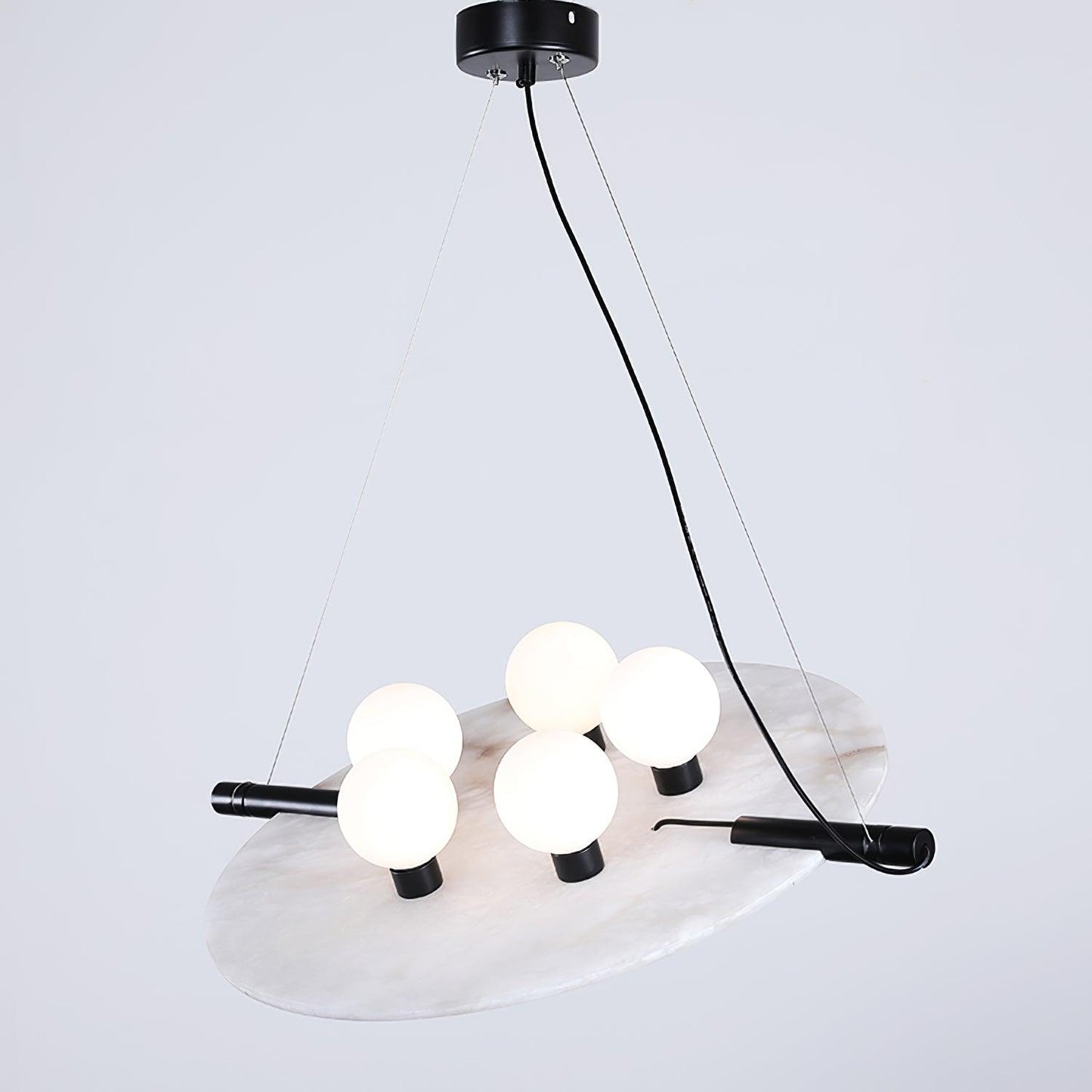 Imirila Disc Shaped Glass Alabaster Pendant Light