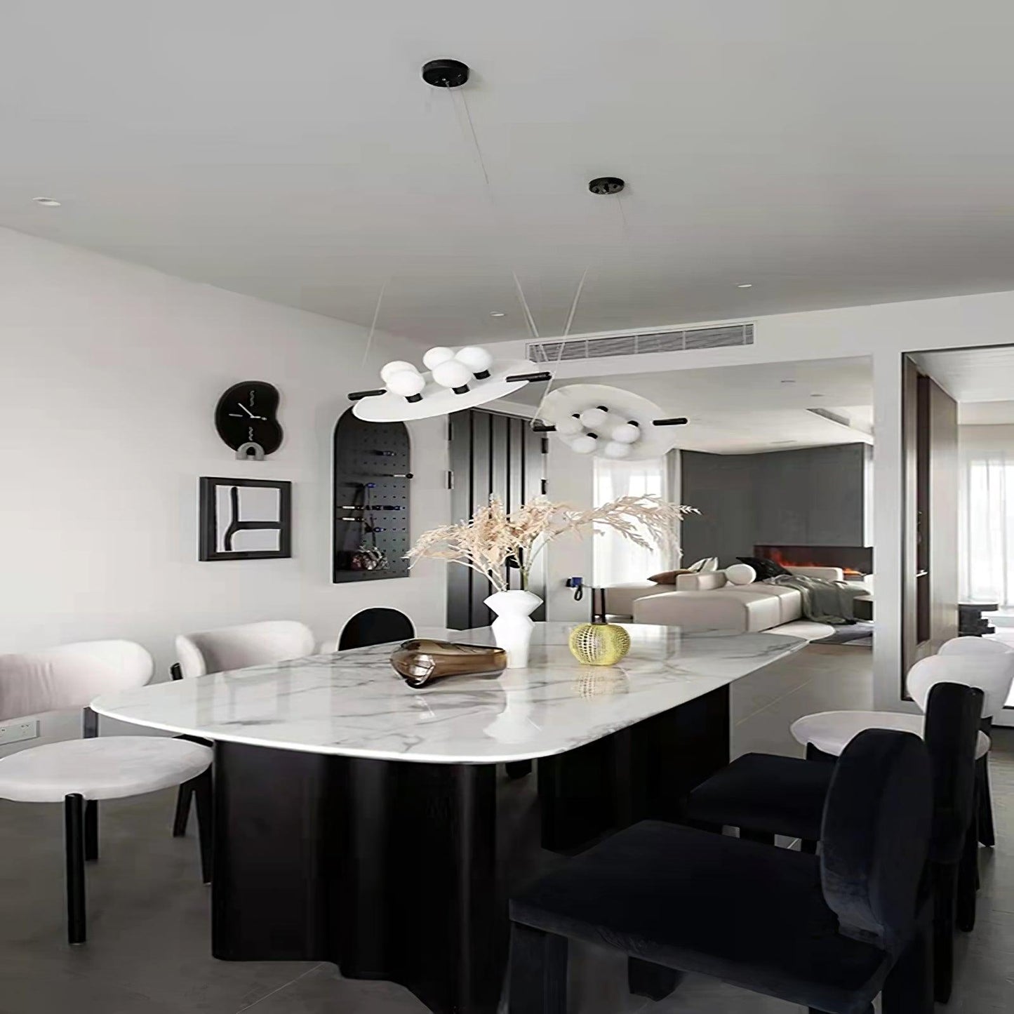 Imirila Disc Shaped Glass Alabaster Pendant Light