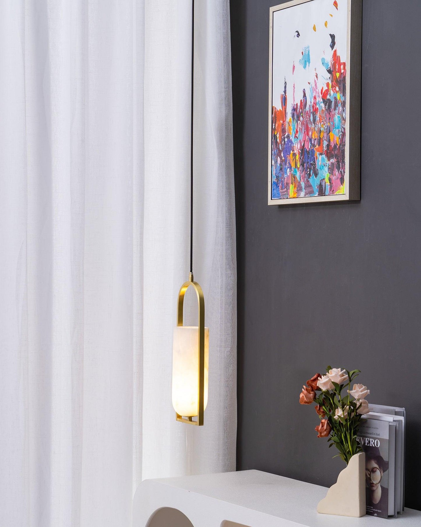 Aethyn Arch Alabaster Pendant Light