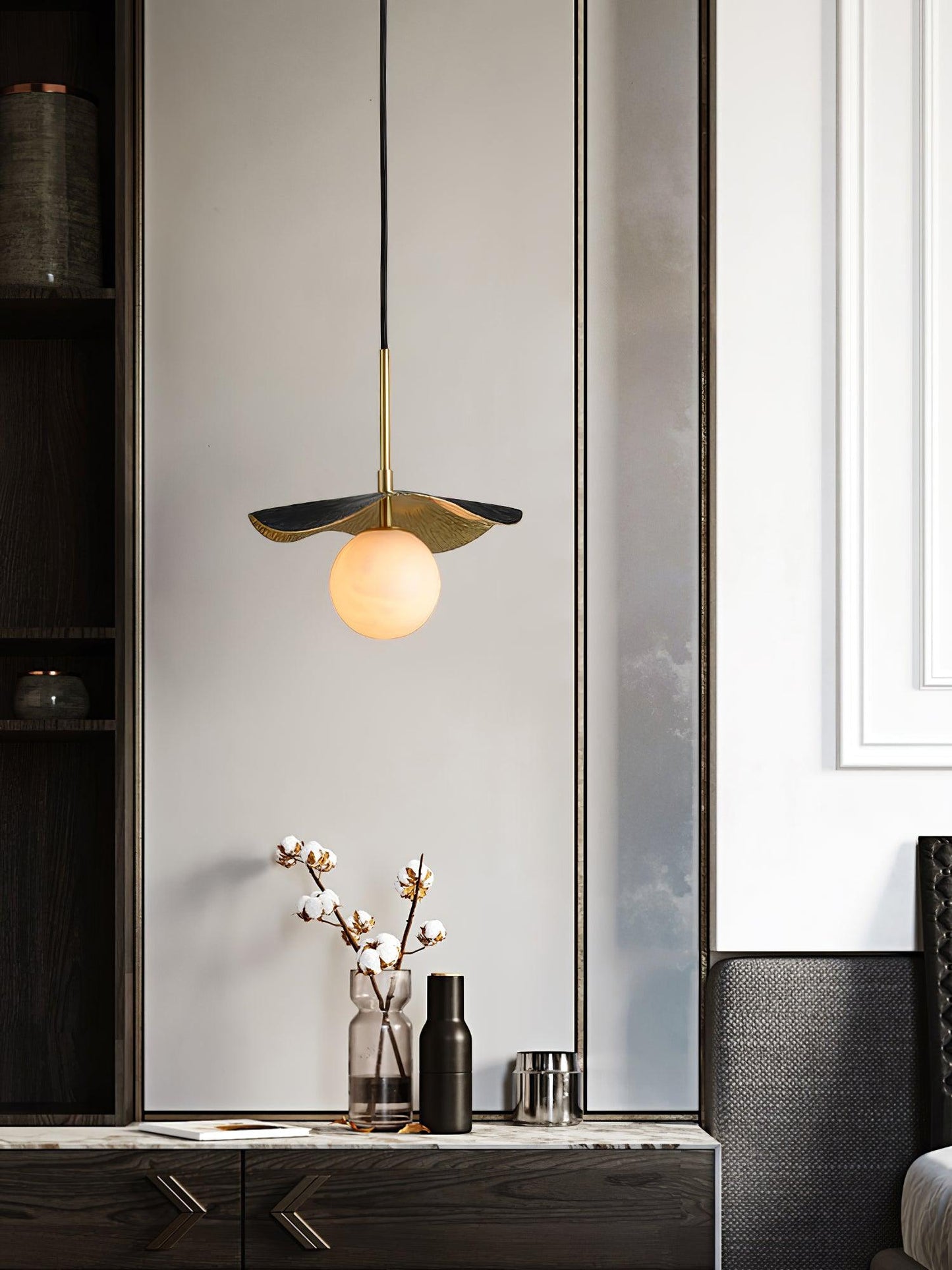 Ivvynen Leaf Canopy Alabaster Pendant Light