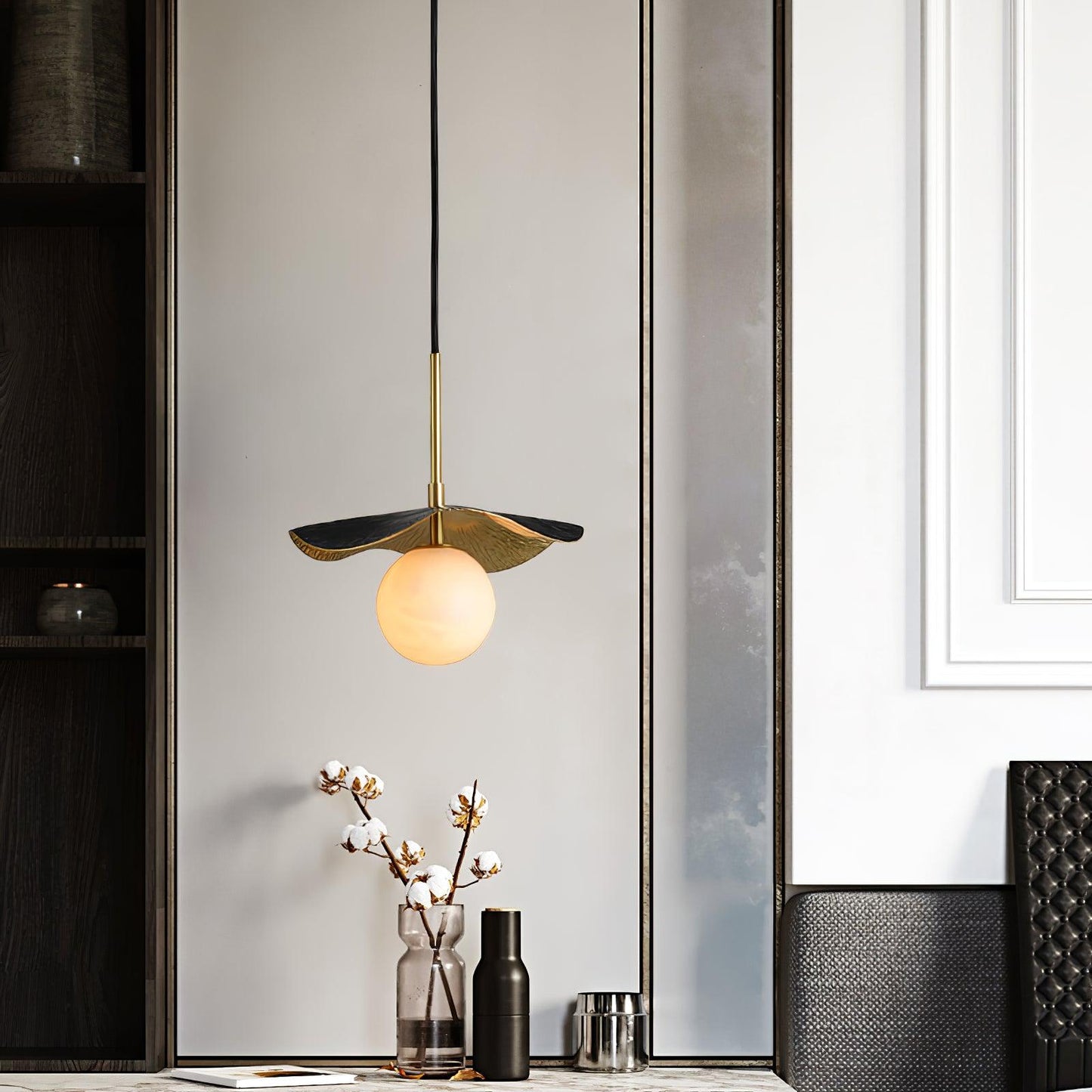 Ivvynen Leaf Canopy Alabaster Pendant Light