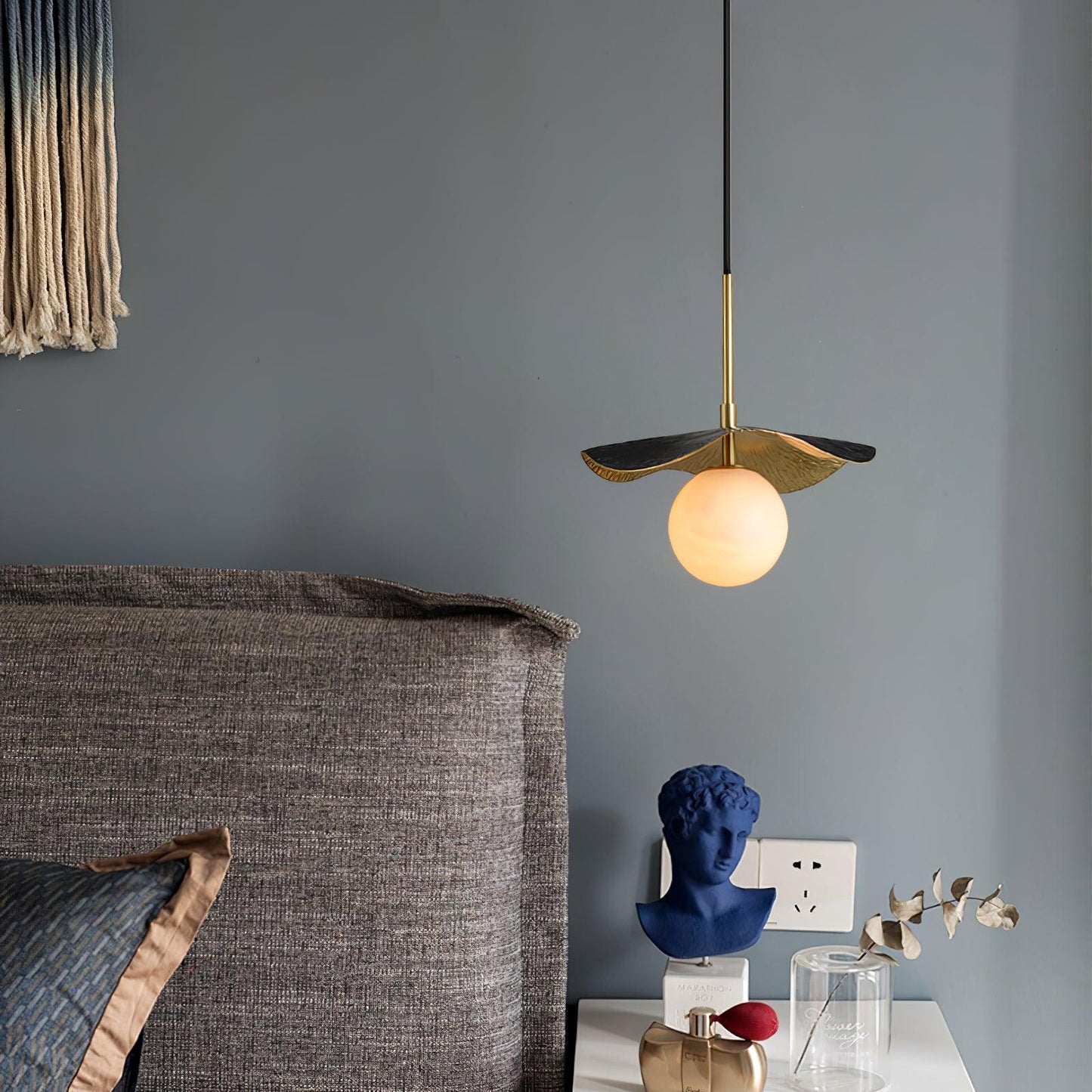 Ivvynen Leaf Canopy Alabaster Pendant Light